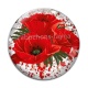 Cabochon Verre - coquelicot
