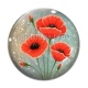 Cabochon Verre - coquelicot