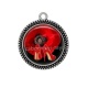 Pendentif Cabochon Argent - coquelicot
