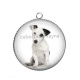 Pendentif Cabochon Argent - chien