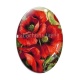 Cabochon Verre Ovale - coquelicot