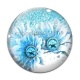 Cabochon Verre - fleur bleu