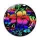 Cabochon Verre - fleur exotique