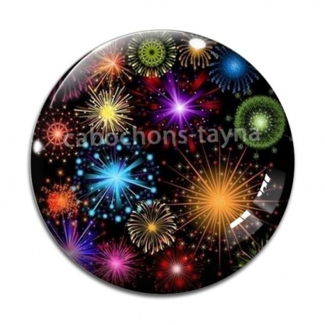 Cabochon Verre - feu d'artifice