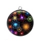 Pendentif Cabochon Argent - feu d'artifice