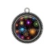 Pendentif Cabochon Argent - feu d'artifice