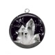 Pendentif Cabochon Argent - pierre cristal