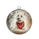 Pendentif Cabochon Argent - chien