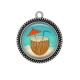 Pendentif Cabochon Argent - noix de coco