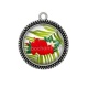 Pendentif Cabochon Argent - fleur exotique