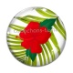 Cabochon Verre - fleur exotique