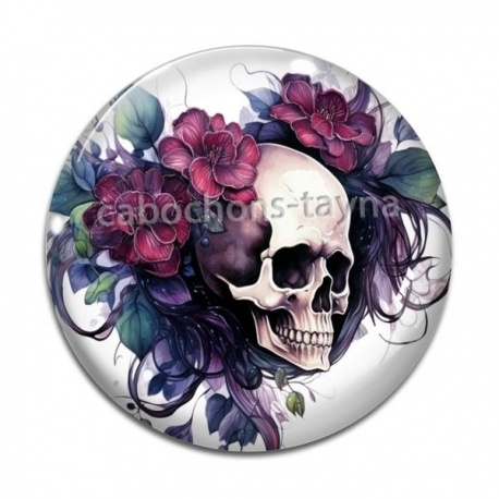 Cabochon Verre - crane gotique