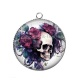 Pendentif Cabochon Argent - crane gotique