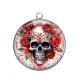Pendentif Cabochon Argent - crane gotique