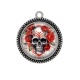 Pendentif Cabochon Argent - crane gotique