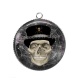 Pendentif Cabochon Argent - crane gotique