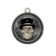Pendentif Cabochon Argent - crane gotique