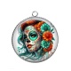 Pendentif Cabochon Argent - femme gotique