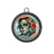 Pendentif Cabochon Argent - femme gotique
