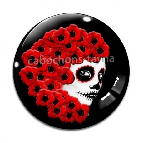 Cabochon Verre - femme gotique