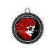 Pendentif Cabochon Argent - femme gotique