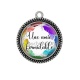Pendentif Cabochon Argent - une amie formidable