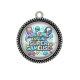 Pendentif Cabochon Argent - mon amie est une super gameuse