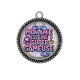 Pendentif Cabochon Argent - mon amie est une super gameuse