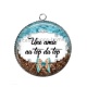 Pendentif Cabochon Argent - une amie au top du top