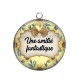 Pendentif Cabochon Argent - une amitié fantastique