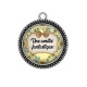 Pendentif Cabochon Argent - une amitié fantastique
