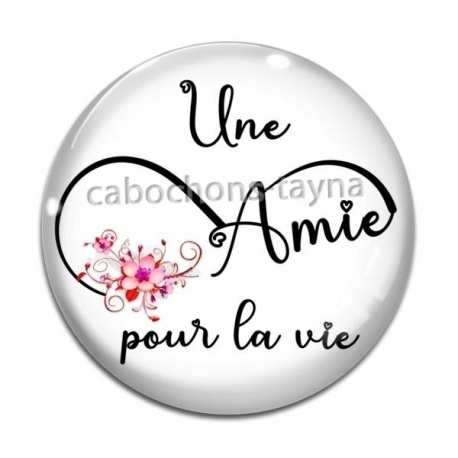 Cabochon Verre - une amie pour la vie
