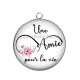 Pendentif Cabochon Argent - une amie pour la vie