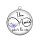 Pendentif Cabochon Argent - une amie pour la vie