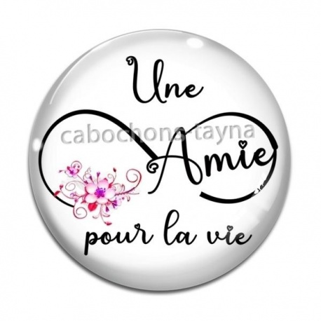 Cabochon Verre - une amie pour la vie