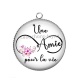Pendentif Cabochon Argent - une amie pour la vie