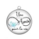 Pendentif Cabochon Argent - une amie pour la vie