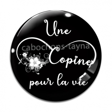 Cabochon Verre - une copine pour la vie