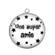 Pendentif Cabochon Argent - une super amie
