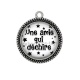 Pendentif Cabochon Argent - une amie qui déchire