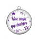 Pendentif Cabochon Argent - amie qui déchire