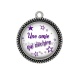 Pendentif Cabochon Argent - amie qui déchire