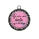 Pendentif Cabochon Argent - je suis une amie qui déchire