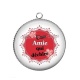 Pendentif Cabochon Argent -  une amie qui déchire