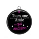 Pendentif Cabochon Argent - tu es une amie qui déchire