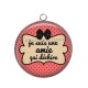 Pendentif Cabochon Argent - je suis une amie qui déchire