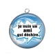 Pendentif Cabochon Argent - je suis une ami qui déchire