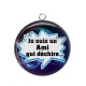 Pendentif Cabochon Argent - je suis un ami qui déchire