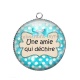 Pendentif Cabochon Argent - une amie qui déchire