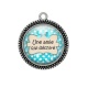 Pendentif Cabochon Argent - une amie qui déchire